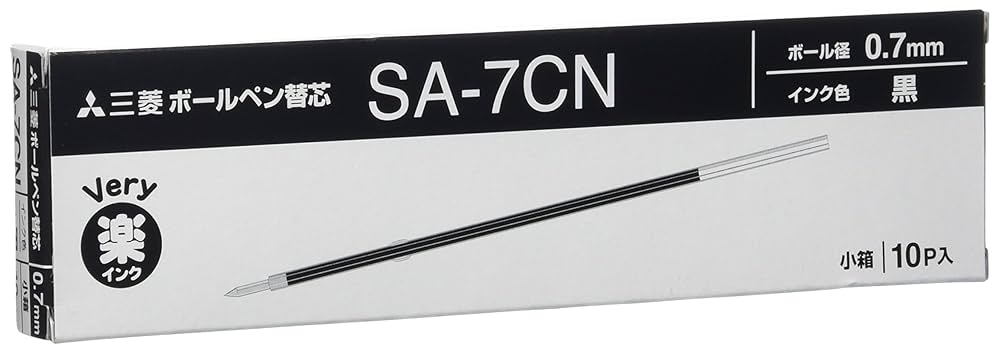 Amazon.co.jp: 三菱鉛筆 油性ボールペン替芯 SA-7CN 黒 10本